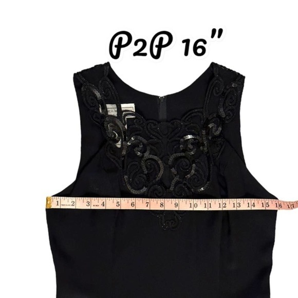 Vintage Jessica McClintock Gunne Sax Black Lace Detail Long Dress Size 11/12 - Picture 7 of 9